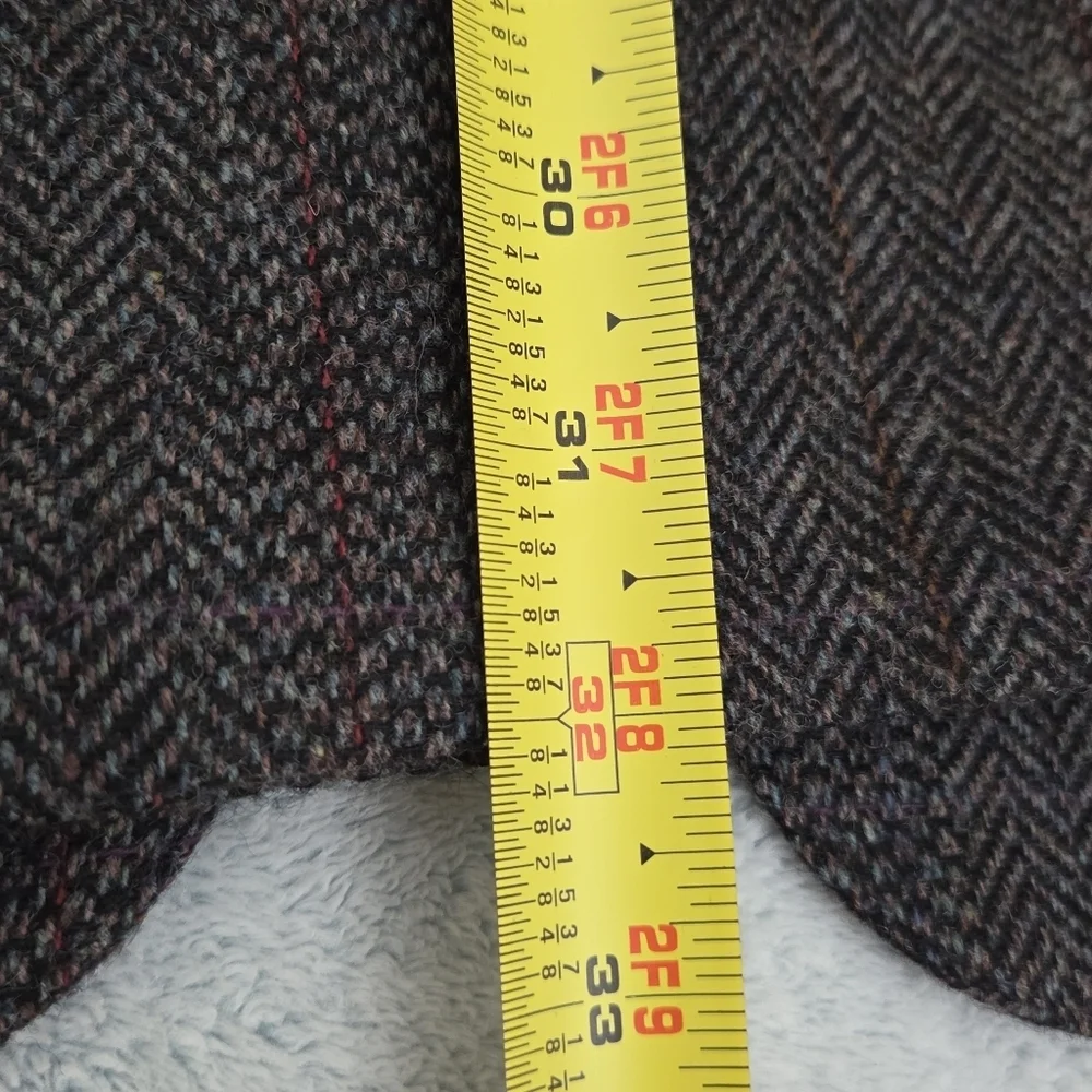 VTG Tweed Jacket L Grey Herringbone 100% Wool Blazer 44R Made in USA Sport Coat